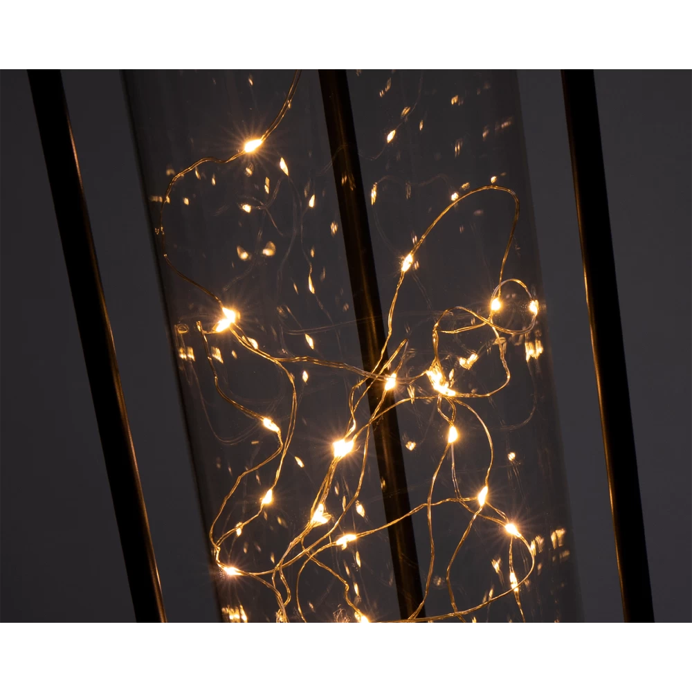 Lumineo Solar Lantaarn - LED - D15 X H42cm - Zwart 6 Lumineo Solar Lantaarn - LED - D15 X H42cm - Zwart - Afbeelding 4