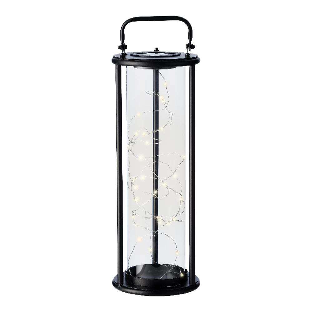 Lumineo Solar Lantaarn - LED - D15 X H42cm - Zwart 7 Lumineo Solar Lantaarn - LED - D15 X H42cm - Zwart - Afbeelding 5