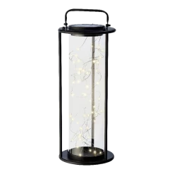 Lumineo Solar Lantaarn - LED - D20 X H49cm - Zwart -Tuinbenodigdheden Bevordering solar lantaarn led d20 x h49cm zwart solar 5 3