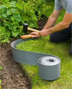 Tuinborderrand PE Grijs 3mm - 10x0,15m - Nature -Tuinbenodigdheden Bevordering tuinborderrand pe grijs 3mm 10x0 15m nature 3