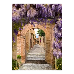 Tuinposter Doorkijk Blauwregen - L - 90x120cm