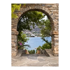 Tuinposter Mediterraans Doorkijk - L - 90x120cm