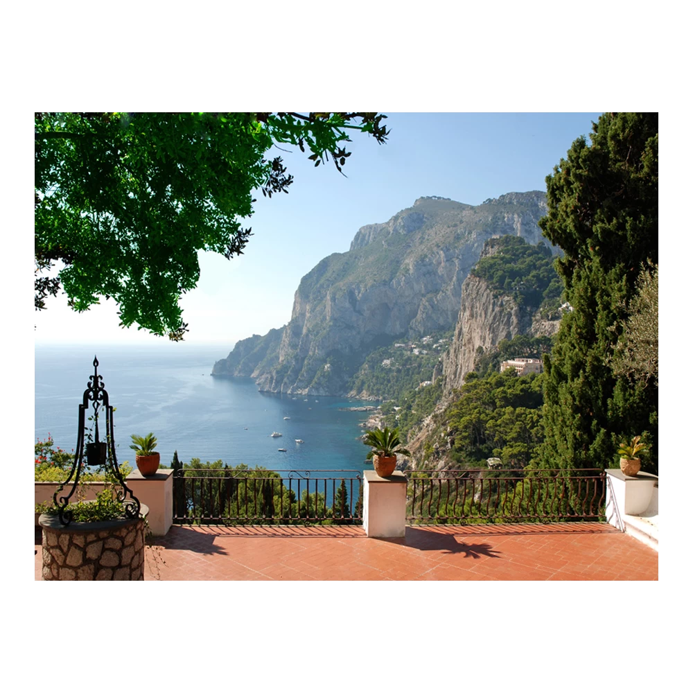 Tuinposter Mediterraans Terras - L - 120x90cm 2 Tuinposter Mediterraans Terras - L - 120x90cm