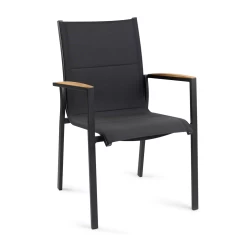 Tuinstoel Foxx - Teak Stapelbare Stoel - Charcoal