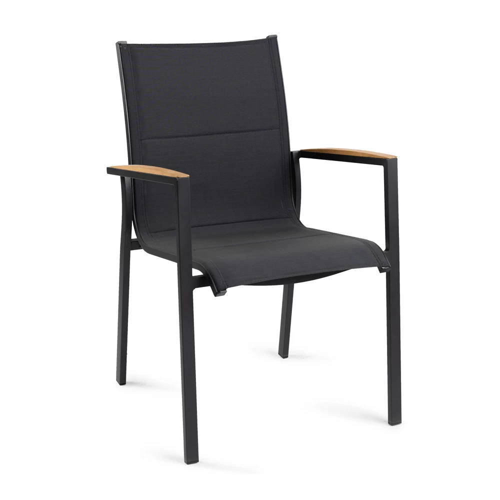 Tuinstoel Foxx - Teak Stapelbare Stoel - Charcoal 3 Tuinstoel Foxx - Teak Stapelbare Stoel - Charcoal