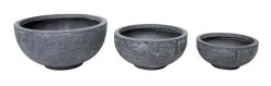 Plantenschaal Utah - D55 X H27cm - Donkergrijs -Tuinbenodigdheden Bevordering utah round bowl graphite d55h27 schaal 6 8