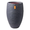 Capi Bloempot Hoog Nature Elegant Deluxe Rib NL - D56 X H84cm - Donkergrijs -Tuinbenodigdheden Bevordering vaas elegant deluxe rib nl 56x84 donkergrijs bloempot 1 4