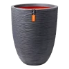 Capi Bloempot Nature Elegant Rib NL - D46 X H58cm - Donkergrijs -Tuinbenodigdheden Bevordering vaas elegant laag rib nl donkergrijs bloempot 1 4