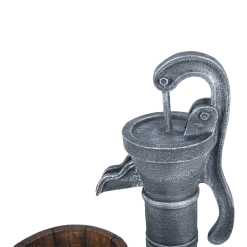 Waterornament Pomp Met Vaten - 74cm Hoog - Polystone -Tuinbenodigdheden Bevordering waterornament pomp met vaten 74cm hoog polystone 4